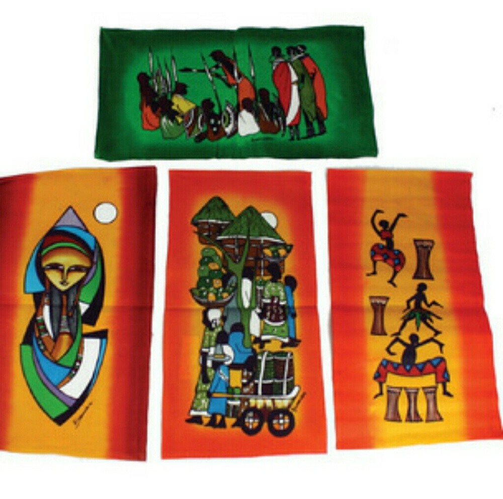 Four Batik Hand Paintings